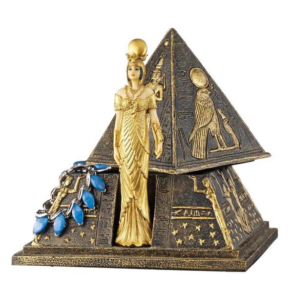 Design Toscano Egyptian Goddess Isis Pyramid Treasure Box Sculpture WU74577